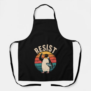 Funny Penguin Resist Protest Against Tariffs Apron