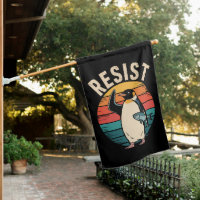 Funny Penguin Resist Protest Against Tariffs 