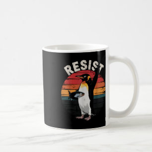 Funny Penguin Resist Protest Against Tariffs Humor Coffee Mug
