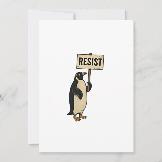 Funny Penguin Resist Protest Against Tarrifs  Announcement (Front)