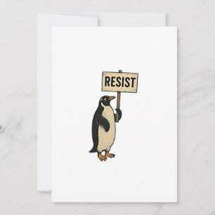 Funny Penguin Resist Protest Against Tarrifs Announcement