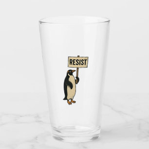 Funny Penguin Resist Protest Against Tarrifs Glass