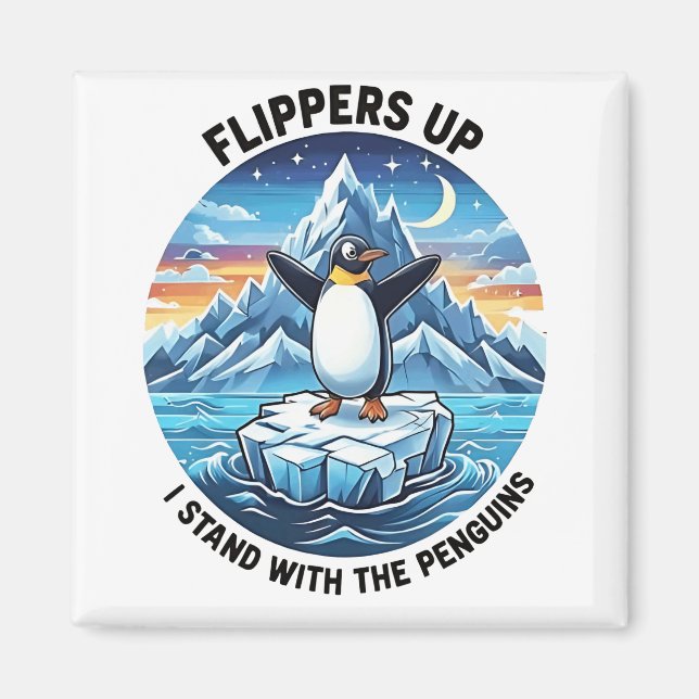 Funny Penguin Resist Protest Against Tarrifs  Magnet (Front)