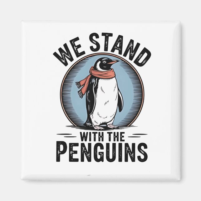 Funny Penguin Resist Protest Against Tarrifs  Magnet (Front)