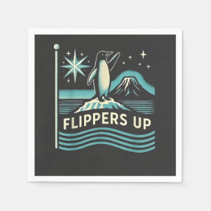 Funny Penguin Resist Protest Against Tarrifs Napkins