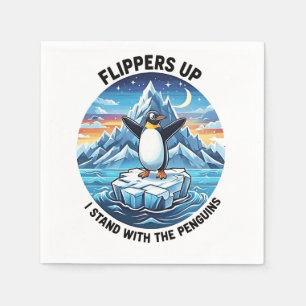 Funny Penguin Resist Protest Against Tarrifs Napkins