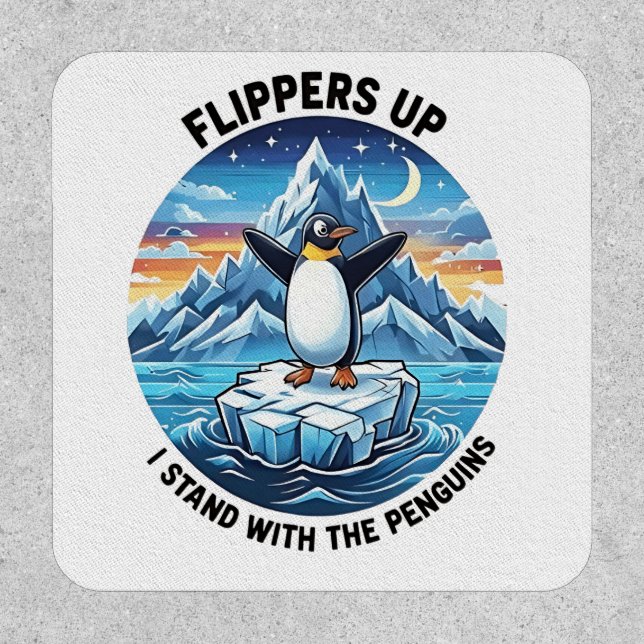 Funny Penguin Resist Protest Against Tarrifs  Patch (Front)