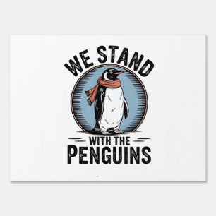 Funny Penguin Resist Protest Against Tarrifs  Sign