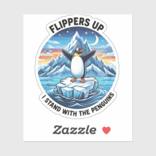 Funny Penguin Resist Protest Against Tarrifs  Sticker