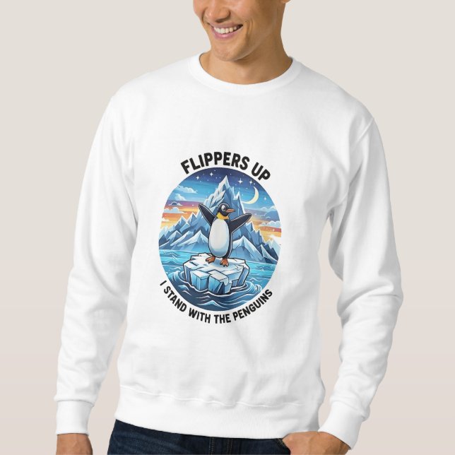 Funny Penguin Resist Protest Against Tarrifs  Sweatshirt (Front)