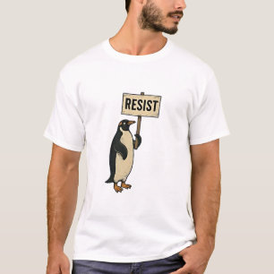 Funny Penguin Resist Protest Against Tarrifs T-Shirt