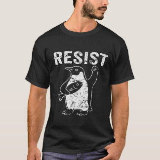 Funny Penguin Resist Shirt Vintage Protest Graphic