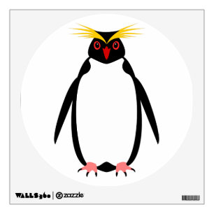 Funny penguin rockhopper or macaroni wall sticker