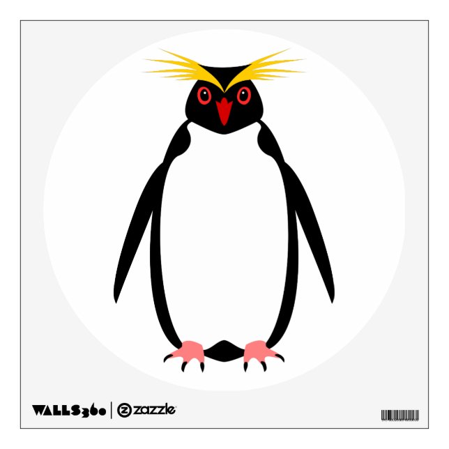 Funny penguin rockhopper or macaroni wall sticker (Front)