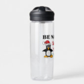 Funny Penguin Save Santa the Trip Water Bottle (Front)