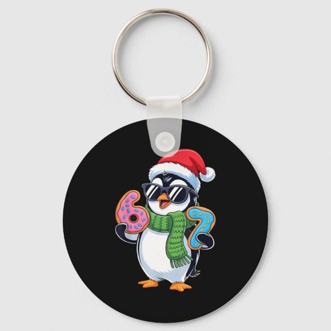 Funny Penguin Six Seven 67 Ice Cream Christmas Boy Keychain (Front)
