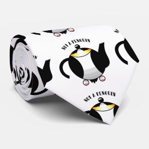 Funny penguin teapot neck tie