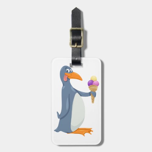 Funny Penguin With Ice Cream Luggage Tags