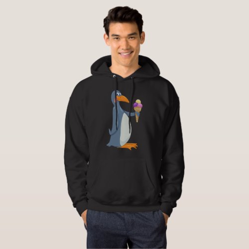 Funny Penguin With Ice Cream Mens Hoodie