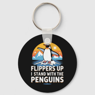 Funny Penguins Against Tariffs Liberation Day Wome Keychain