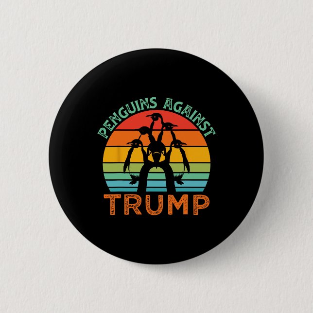 Funny Penguins Against Trump Funny Trump Tariffs C Button (Front)