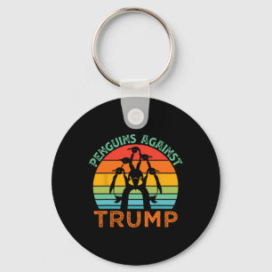 Funny Penguins Against Trump Funny Trump Tariffs C Keychain