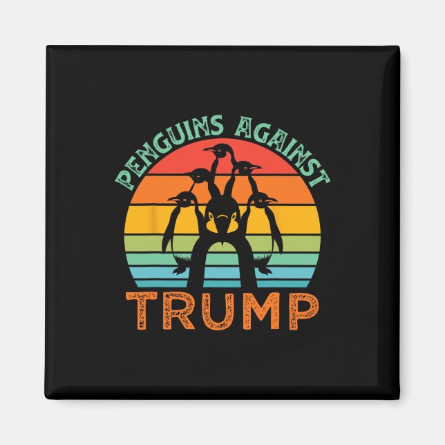 Funny Penguins Against Trump Funny Trump Tariffs C Magnet (Front)
