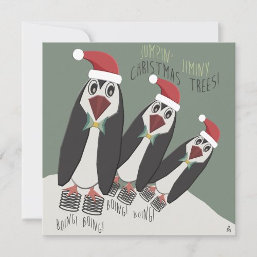 Funny Penguins Christmas Cookie Exchange Invitation