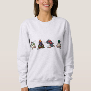 Funny Penguins Snowball Fight Christmas Cartoon Sweatshirt