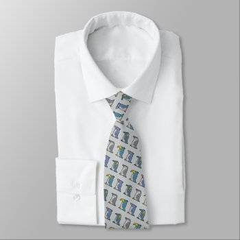 Funny Penguins Team Pattern Neck Tie by LVMENES at Zazzle