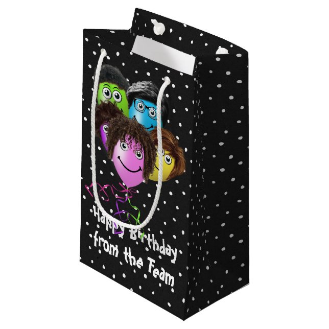 Funny People Birthday Party Balloons Small Gift Bag (Front Angled)