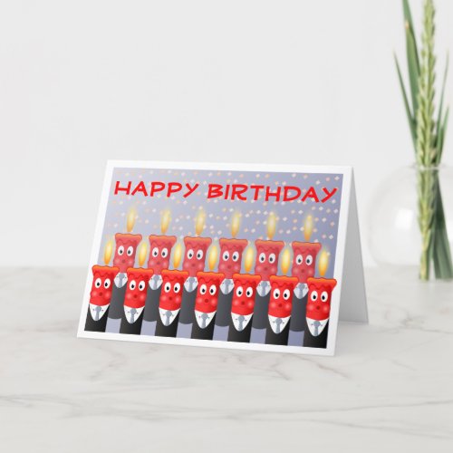 Funny People Candles Happy Birthday From All of Us Card