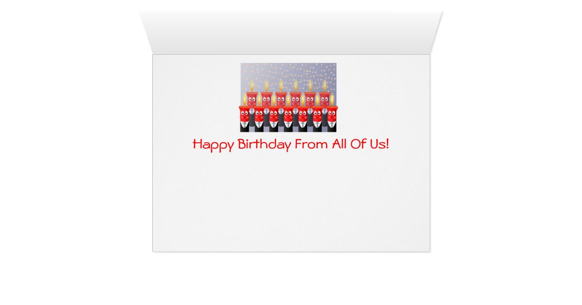 Funny People Candles Happy Birthday From All of Us Card ...