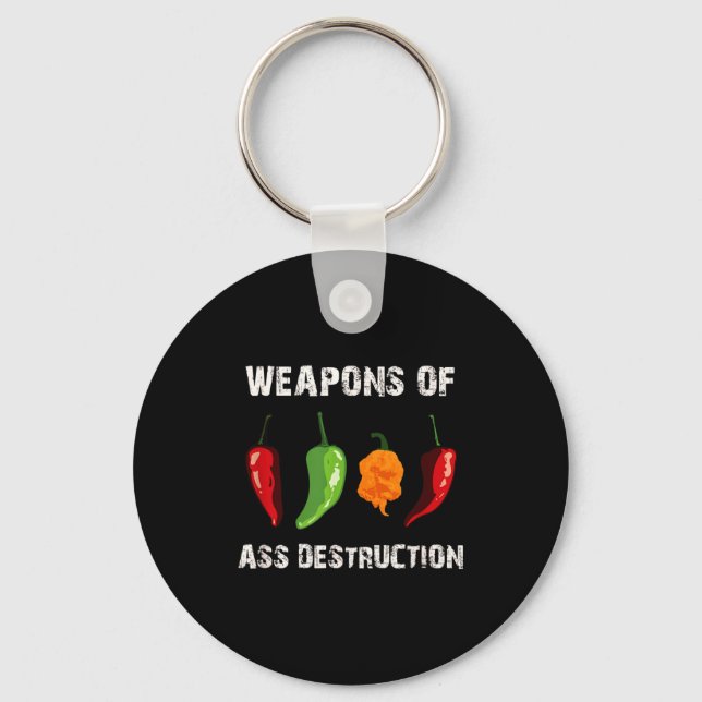 Funny Pepper Chili Head Scy Hot Foods  Keychain (Front)