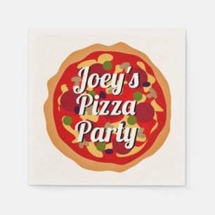 Funny pepperoni pizza custom Birthday party Napkins