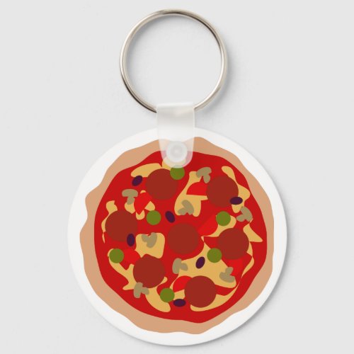 Funny pepperoni pizza custom round button keychain