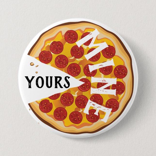 Funny pepperoni pizza cute foodie button (Front)