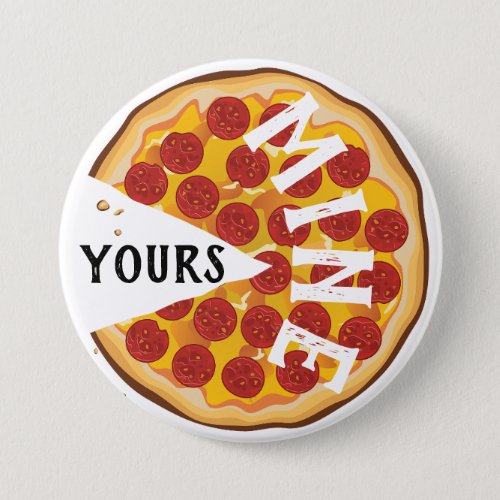 Funny pepperoni pizza cute foodie button