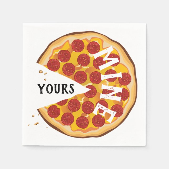 Funny pepperoni pizza cute napkins (Front)