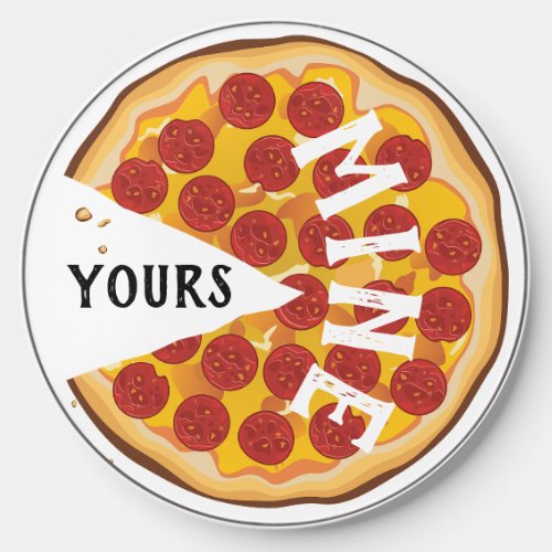 Funny pepperoni pizza cute party red white wireless charger 