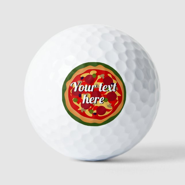 Funny pepperoni pizza personalized golf balls (Front)