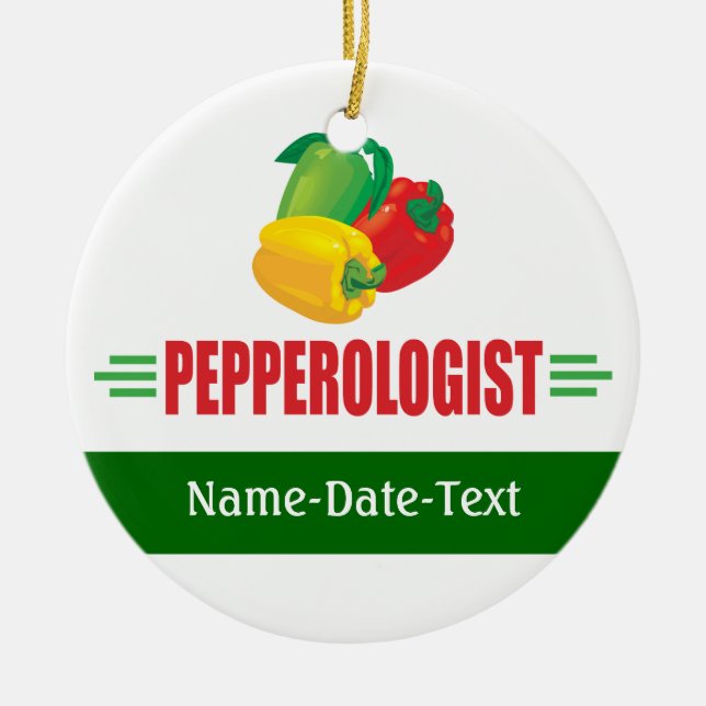 Funny Peppers Ceramic Ornament (Front)