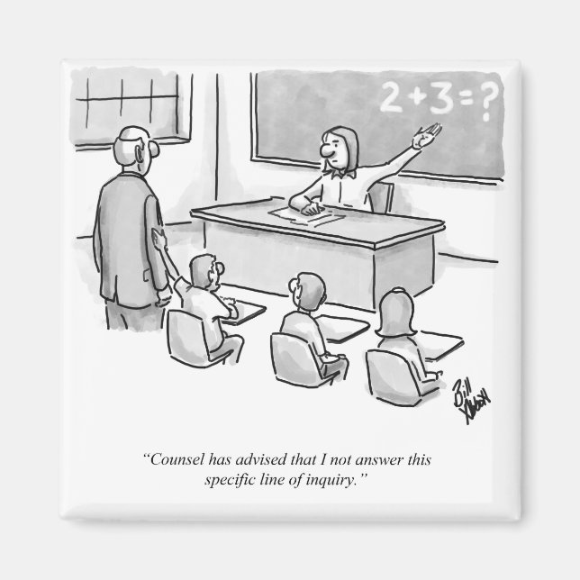 Funny Percenters Classroom Lawyer Cartoon Humor Magnet (Front)
