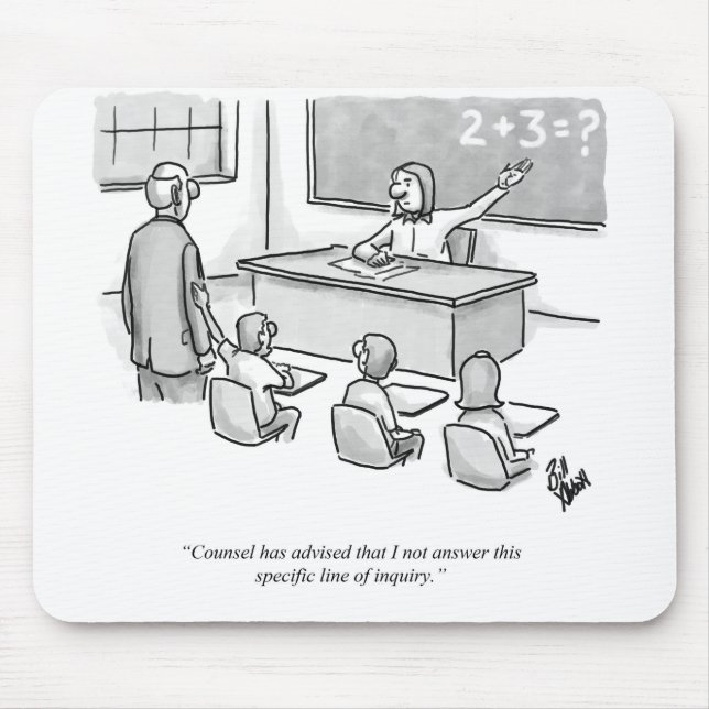 Funny Percenters Classroom Lawyer Cartoon Humor Mouse Pad (Front)