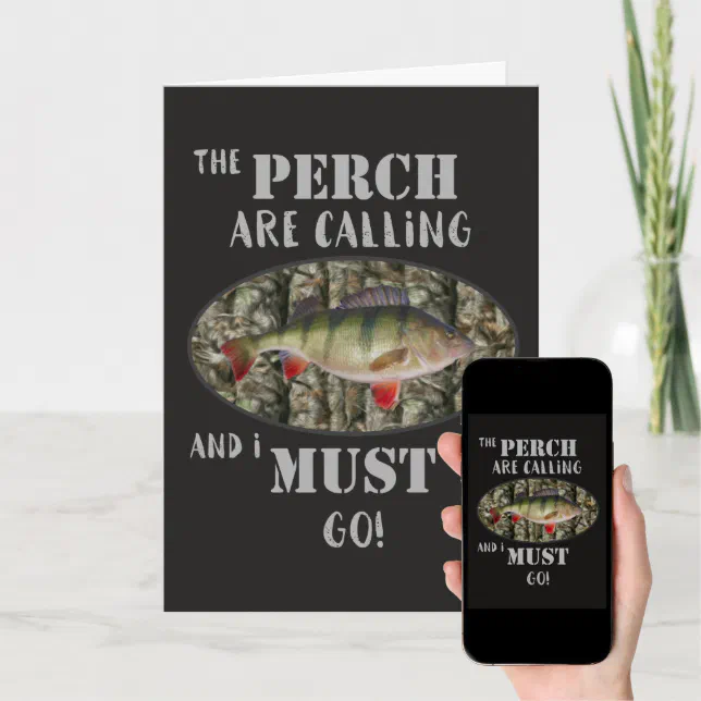 Funny Perch Fishing Greeting Birthday Card Zazzle