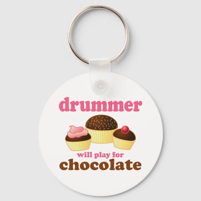 Funny Percussion Drummer Keychain (Front)