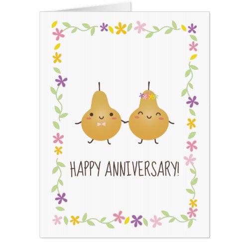 Funny Perfect Pear Perfect Pair Couple Anniversary Card