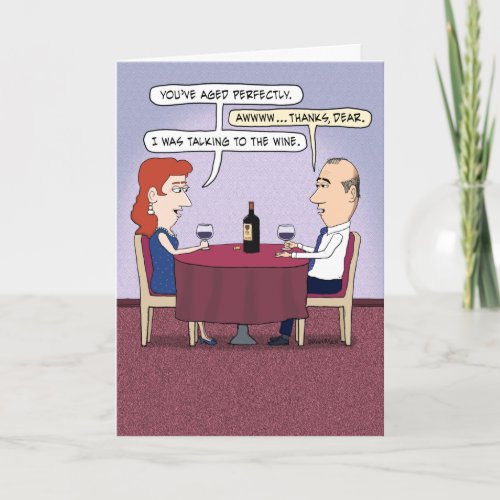 Funny Perfectly Aged Wine Birthday Card
