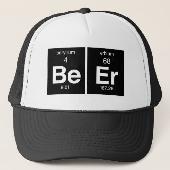 Funny Periodic Table "beer" Trucker Hat by DangerMouthdesign at Zazzle
