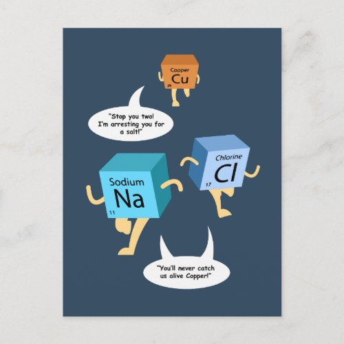 Funny Periodic Table Chemistry Humor Postcard